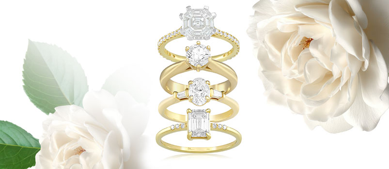Inele de logodna aur galben si diamante naturale
